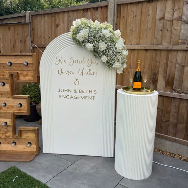 White Ridged Edge Cake Plinth